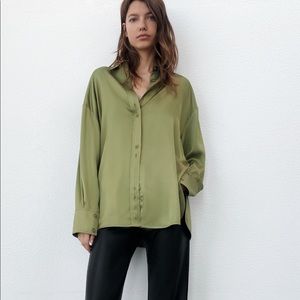 Zara oversized satin blouse